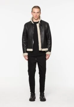 Leren Jas - Schwarz Weiß -ZALANDO WINKEL 01cbe3ee71cc45d59b4d22811b803cd8