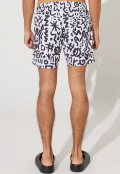 Standard Fit Suit-Figured - Zwemshorts - White Black -ZALANDO WINKEL 0b1d9169e7a540938682260d1bb88655