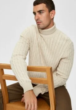 Selected Homme Slhryan Structure Roll Neck - Trui - Bone White -ZALANDO WINKEL 18d6ae16ec55438996c660e1d0891fae