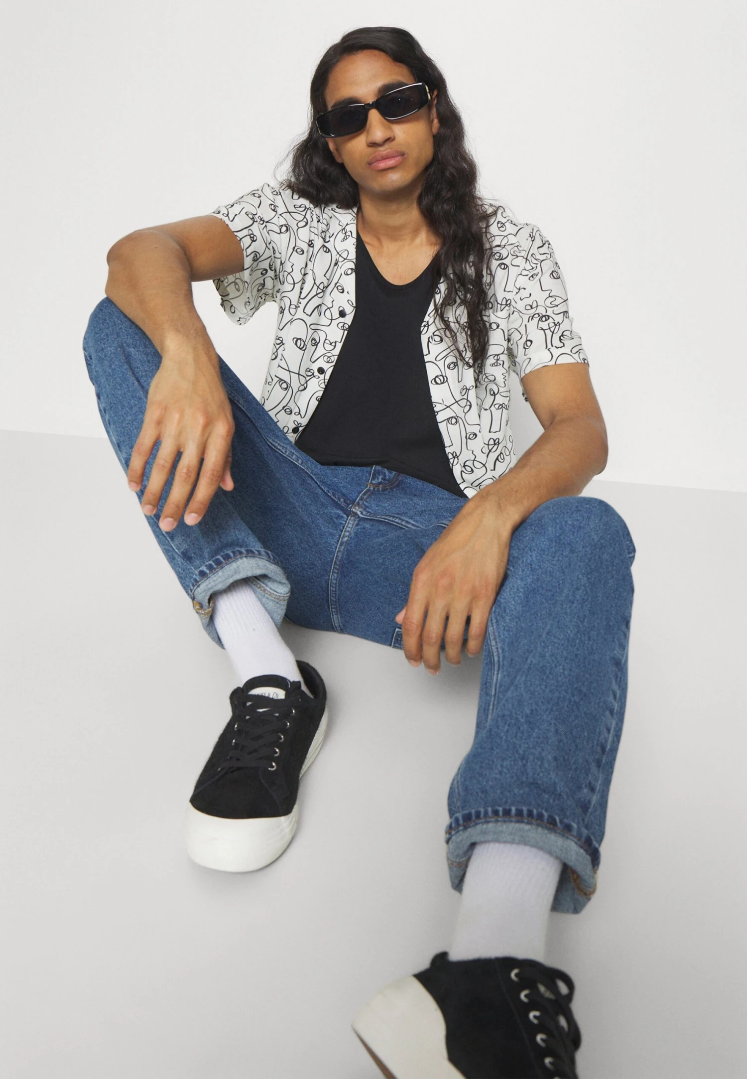 Kaotiko Faces Unisex - Overhemd - White/Black 6 Kaotiko Faces Unisex - Overhemd - White/Black - Afbeelding 4