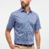 Eterna Bedrucktes Twill Kurzarm Modern Fit - Overhemd - Hellblau