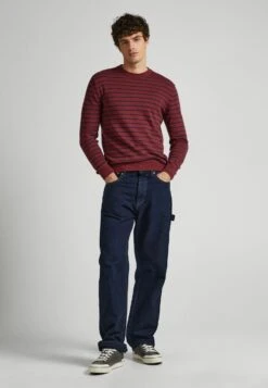 Pepe Jeans Andre Stripes - Trui - Burgundy Red -ZALANDO WINKEL 21326bfdfa6c442b8e56c8ffc4ef36ed