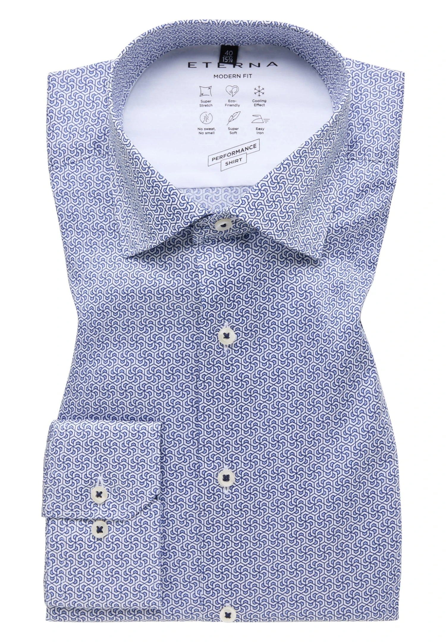 Eterna Performance Modern Fit - Overhemd - Hellblau 8 Eterna Performance Modern Fit - Overhemd - Hellblau - Afbeelding 6