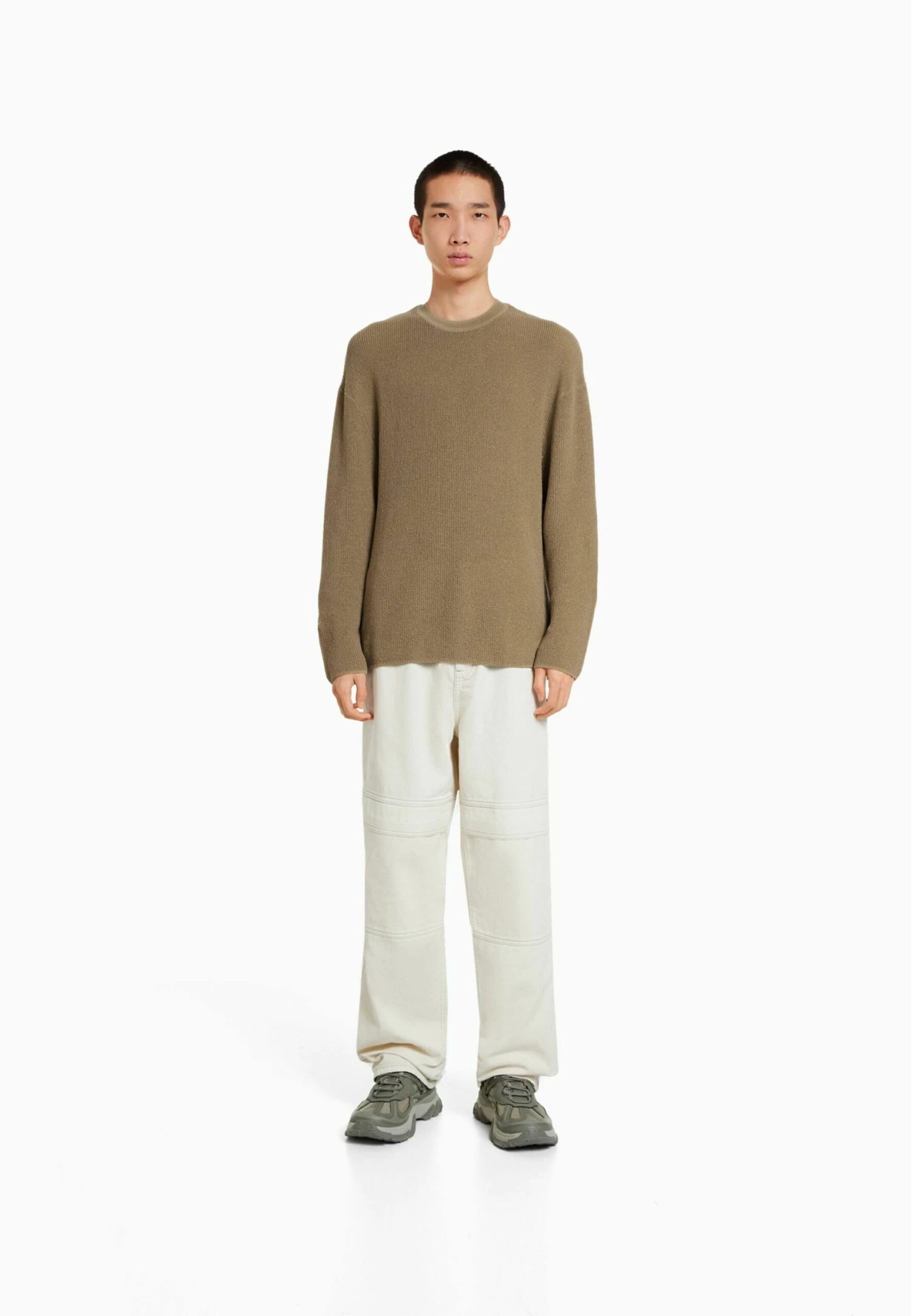 BERSHKA Round Neck - Trui - Brown 4 BERSHKA Round Neck - Trui - Brown - Afbeelding 2