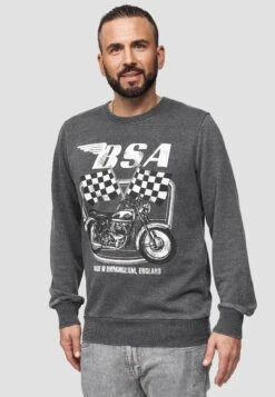 Britishmotor Flag Charcoal Vintage - Trui - Grey