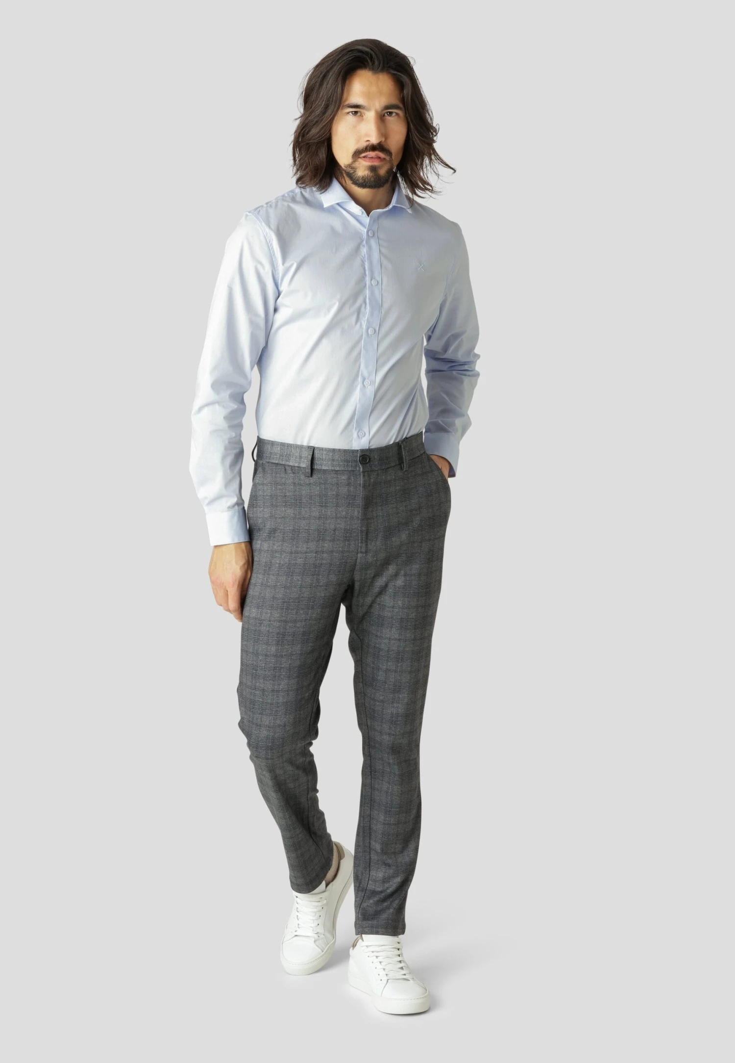 Milano Chase - Chino - Light Grey Check 4 Milano Chase - Chino - Light Grey Check - Afbeelding 2