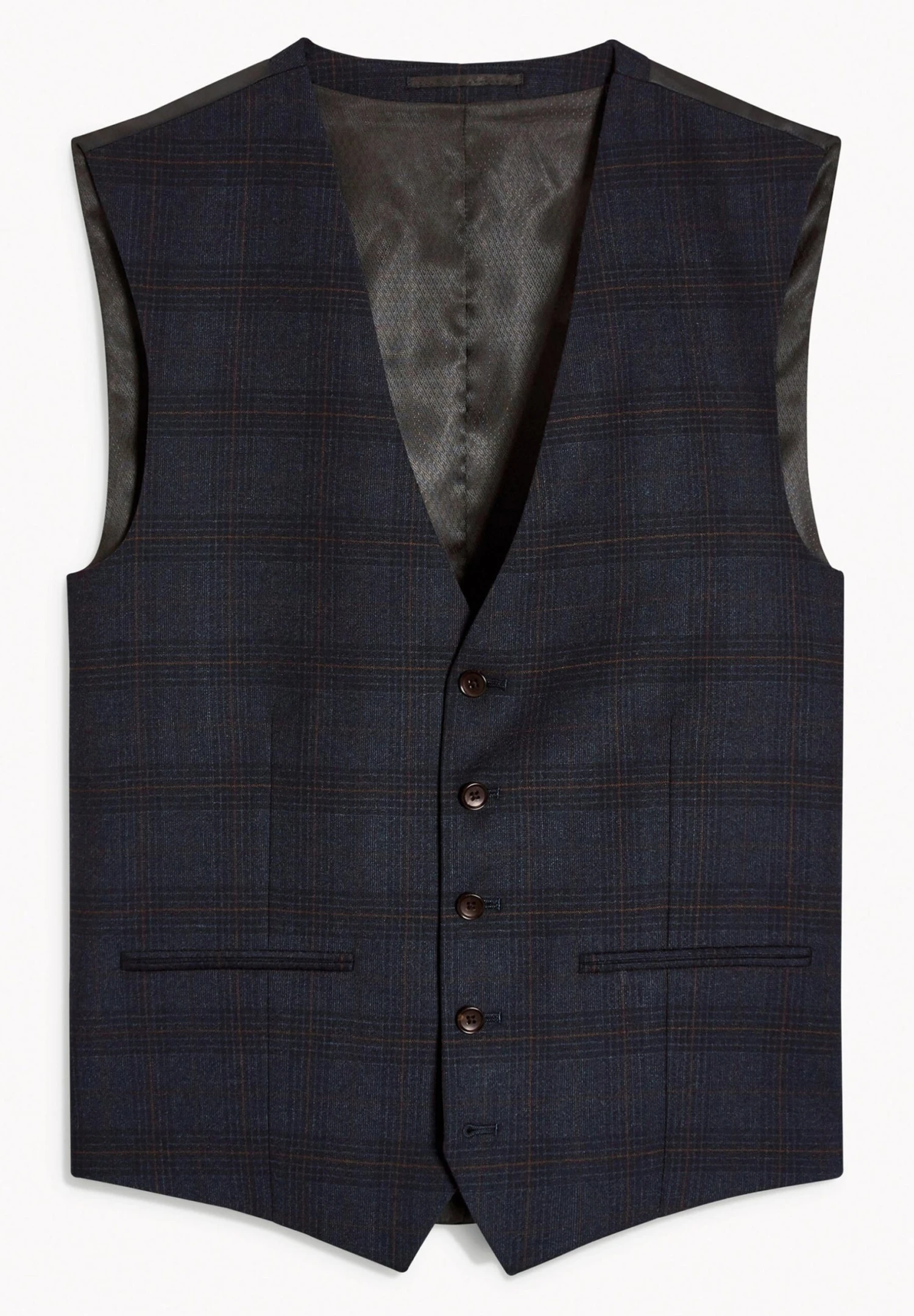 Next Signature Check Slim Fit Suit: Waistcoat - Gilet - Blue 5 Next Signature Check Slim Fit Suit: Waistcoat - Gilet - Blue - Afbeelding 3