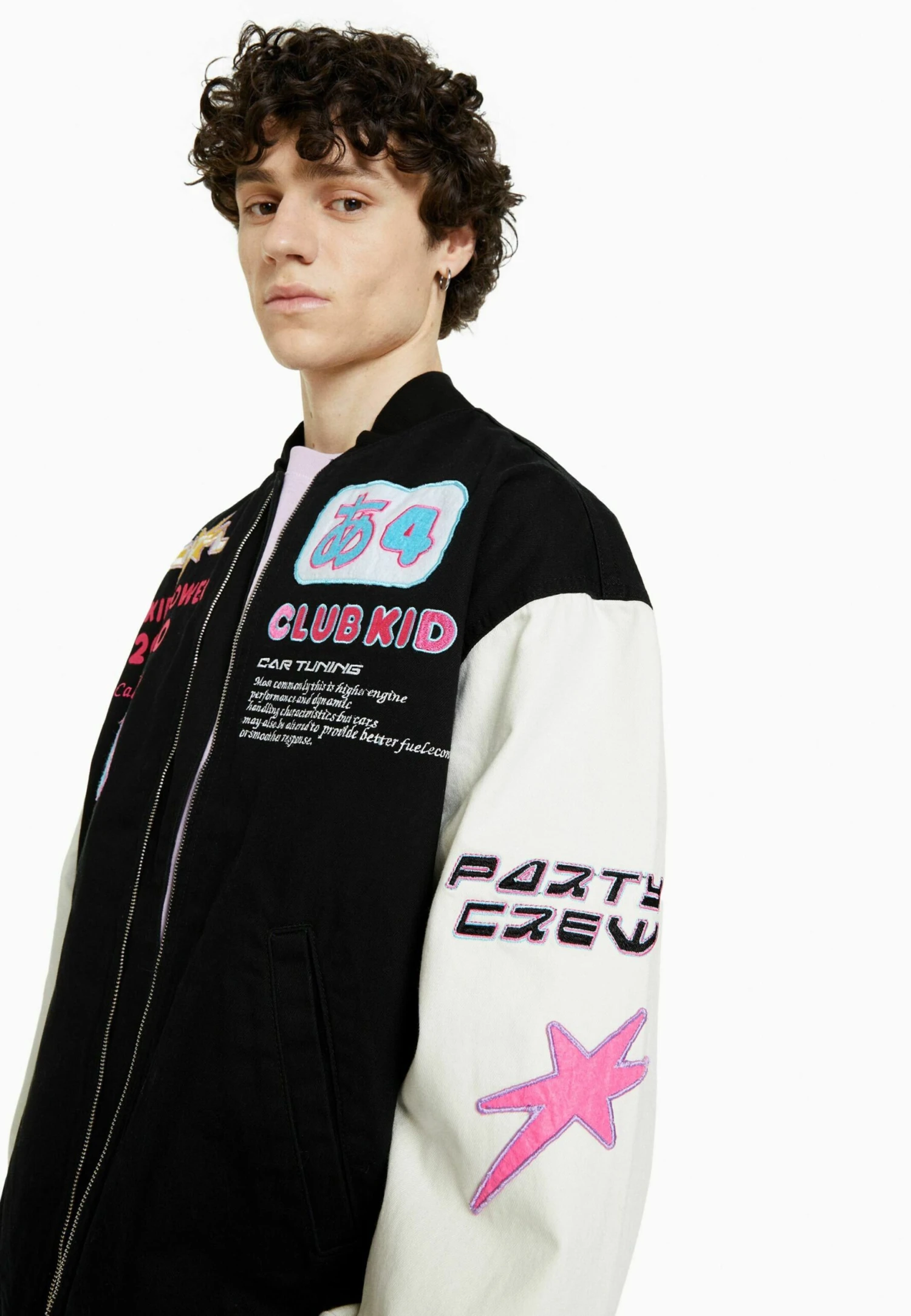 BERSHKA Varsity Patch- Bomberjacks - Black 6 BERSHKA Varsity Patch- Bomberjacks - Black - Afbeelding 4