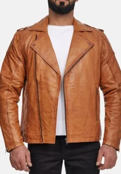 Echt - Leren Jas - Camel