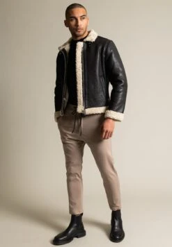 Leren Jas - Schwarz Weiß -ZALANDO WINKEL 383b1393b4174d0c8d8cea1abf5b2c79