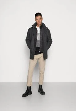 Jack & Jones Jjedunham Sn - Halflange Jas - Dark Grey Melange -ZALANDO WINKEL 40f2b0e9205f4670809344dec813aab0