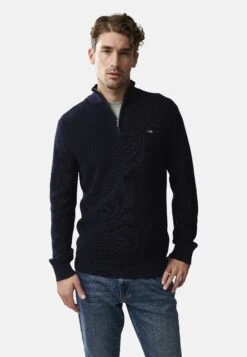 Lexington Clay Half Zip - Trui - Dark Blue