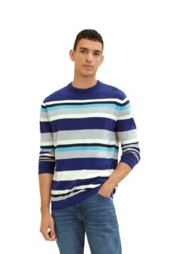 Tom Tailor Mit Streifenmuster - Trui - Dark Blue Multicolor Stripe -ZALANDO WINKEL 41cacd2c444d4fab991ba1d24b48c87d