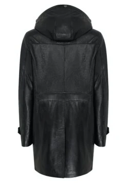 Hooded Leather Coat - Trenchcoat - Black -ZALANDO WINKEL 43d05f79bc5d4675936e3c08c4a02234