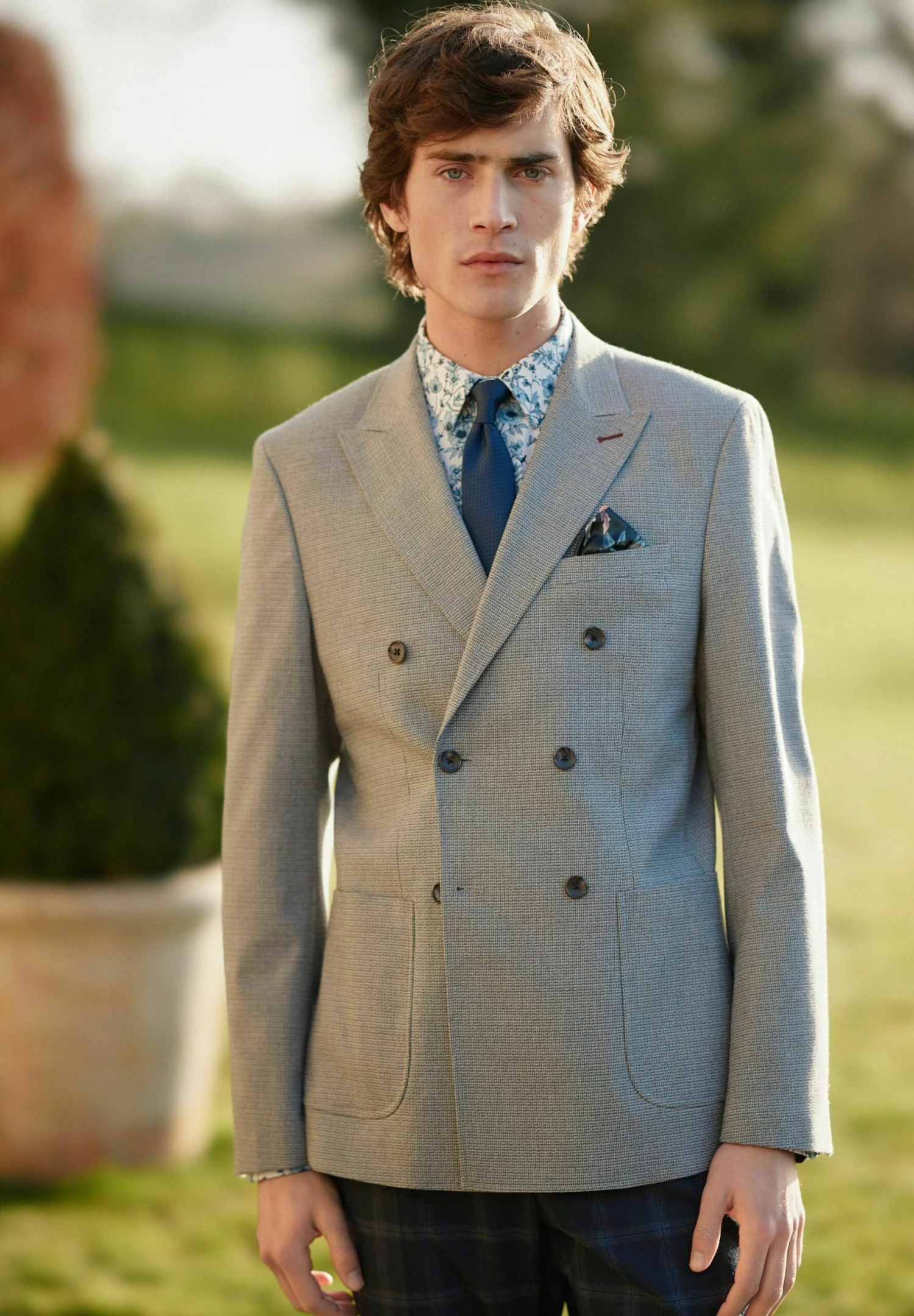 Next Textured Double Breasted- Blazer - Light Grey 2 Next Textured Double Breasted- Blazer - Light Grey