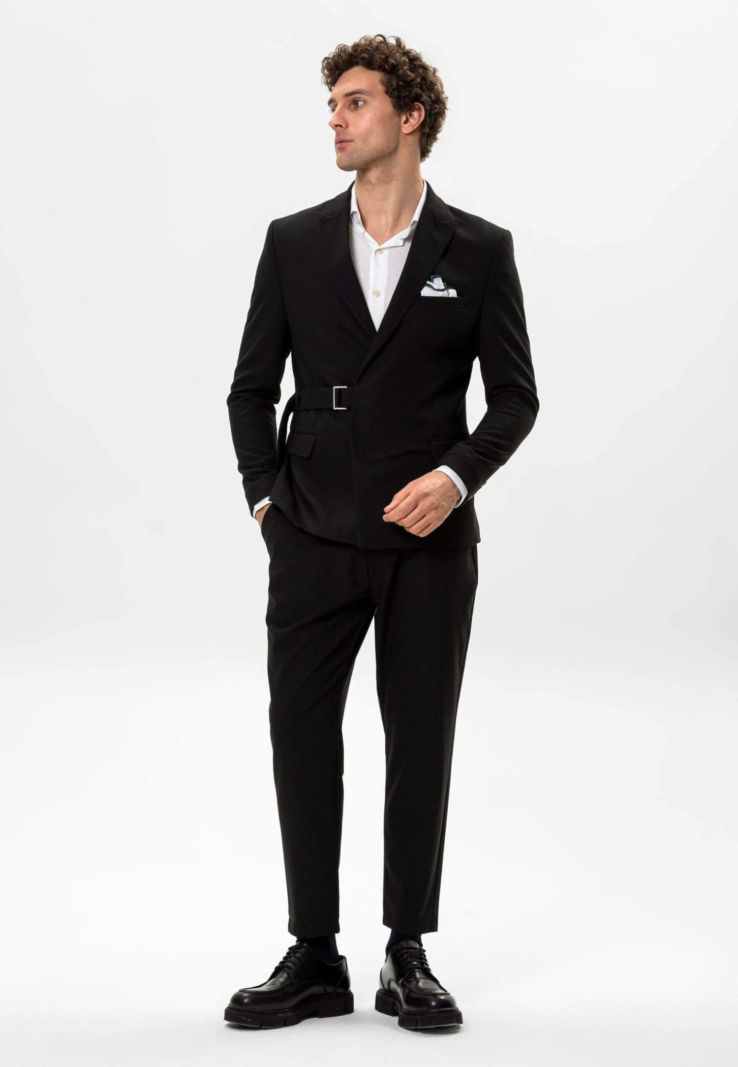 Belt Detailed - Blazer - Black 4 Belt Detailed - Blazer - Black - Afbeelding 2