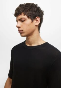 PULL & BEAR Short Sleeve- Trui - Black -ZALANDO WINKEL 48611c4a80864bdeb802f6d7d59f3592