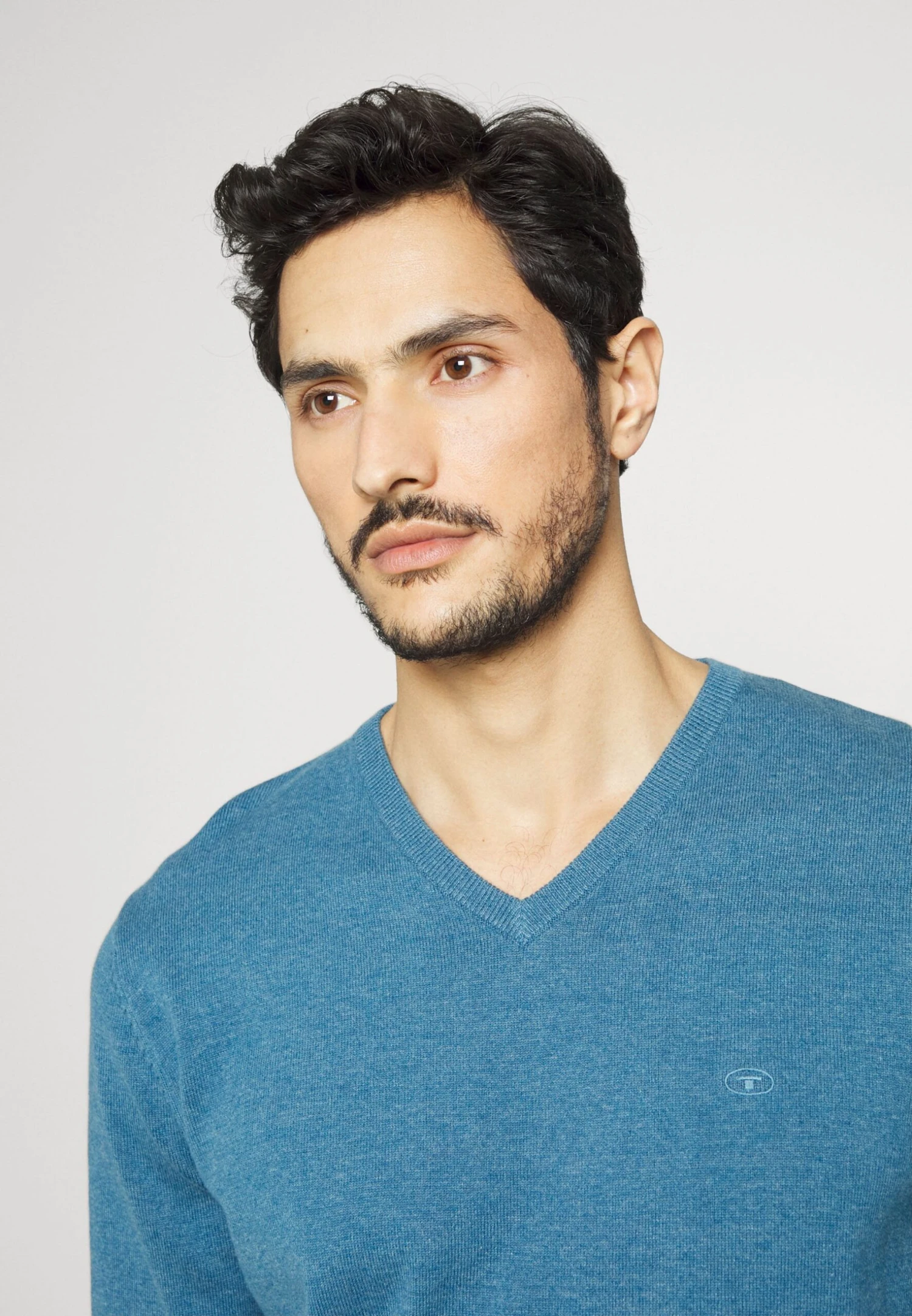 Tom Tailor V-Neck - Trui - Medium Blue Ashes Melange 6 Tom Tailor V-Neck - Trui - Medium Blue Ashes Melange - Afbeelding 4