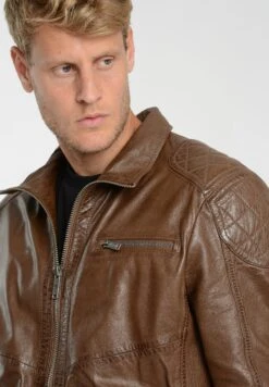 Leren Jas - Dark Brown -ZALANDO WINKEL 5490c011caf14c41992b21c44d94f0ff