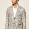 Hackett London Wl Lge Check Ep - Blazer - Lt Gry Off Wht