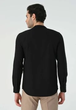 Mandarin Collar Long Sleeve - Overhemd - Black -ZALANDO WINKEL 57d7dcda4a2e4ecda54c9882aee534f3