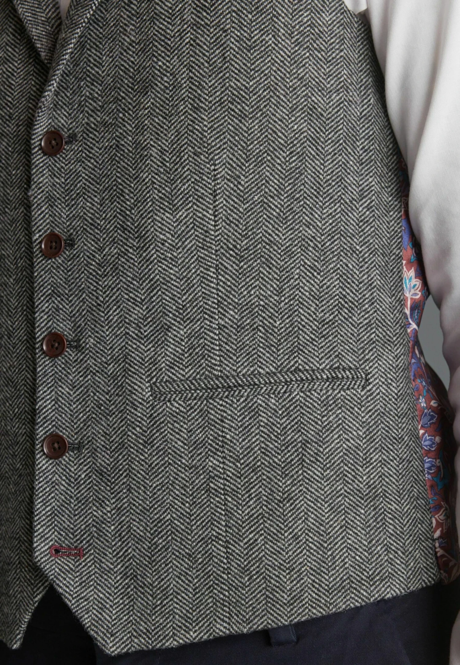 Next Nova Fides Herringbone - Gilet - Grey 7 Next Nova Fides Herringbone - Gilet - Grey - Afbeelding 5