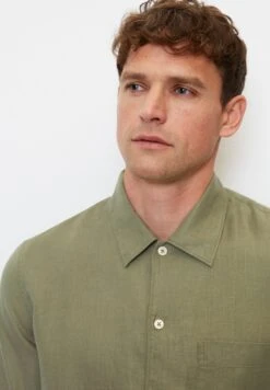 Marc O'Polo Camp Collar Short Sleeves One Rectangular Pocket Slits At Side Style - Overhemd - Olive -ZALANDO WINKEL 5f8d8061a7e144d293a502518805650e