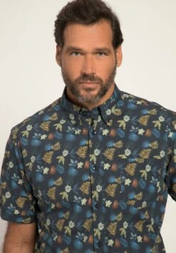 JP1880 Halbarm Allover Print Buttondown-KragenModern Fit - Overhemd - Navy Blau -ZALANDO WINKEL 618056df79984c768f7786e2d0724413