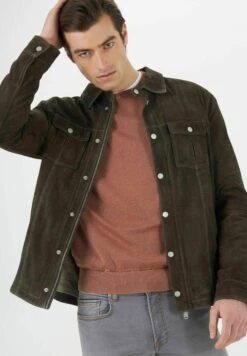 Leren Jas - Verde Scuro -ZALANDO WINKEL 63ca69235b6a4b6480368275c90664c6