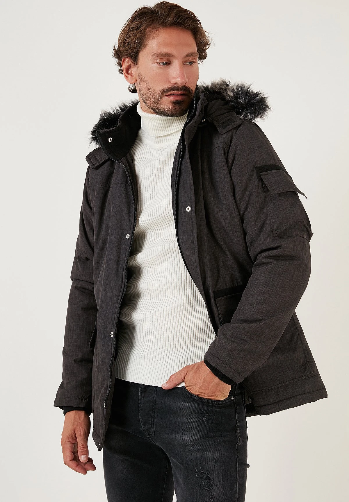 Hooded - Winterjas - Smoked Color 7 Hooded - Winterjas - Smoked Color - Afbeelding 5