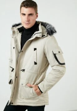 100 Removable Hooded - Winterjas - Stone Colored -ZALANDO WINKEL 6a17b15030434055ac9067aa513773a7