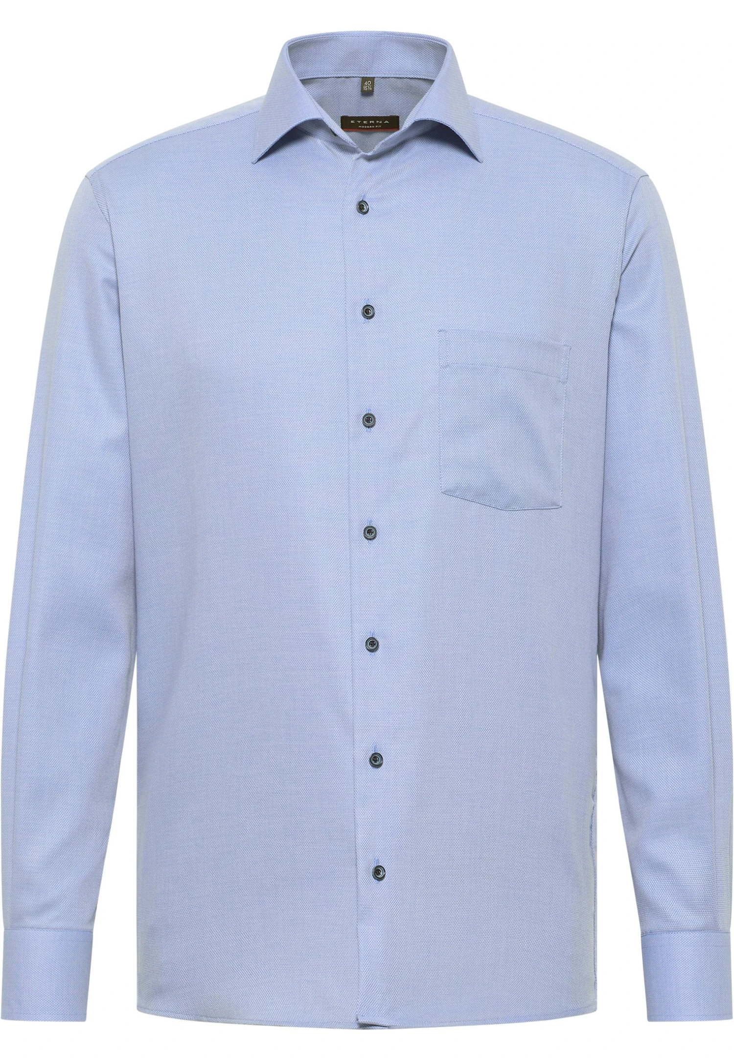 Eterna Struktur Modern Fit - Overhemd - Blau 6 Eterna Struktur Modern Fit - Overhemd - Blau - Afbeelding 4