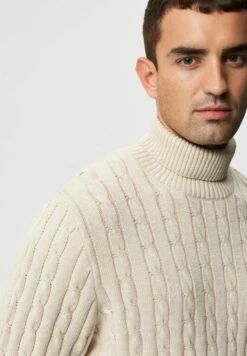 Selected Homme Slhryan Structure Roll Neck - Trui - Bone White -ZALANDO WINKEL 72304541b5a84920846d7c957ee4a935