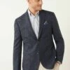Next Signature Moons British Textured With Elbow Patches- Blazer - Blue