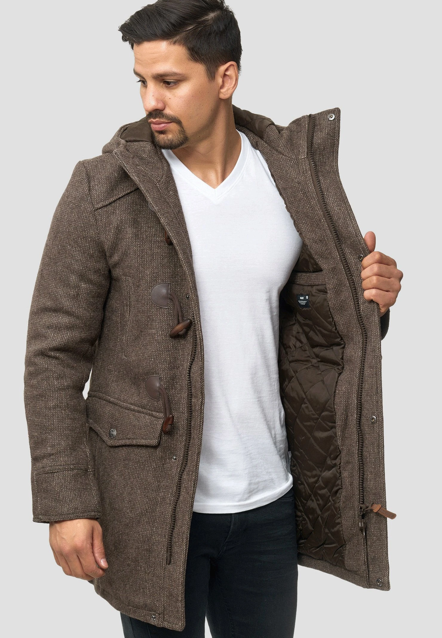 Indicode Jeans Liam - Winterjas - Mottled Brown 7 Indicode Jeans Liam - Winterjas - Mottled Brown - Afbeelding 5