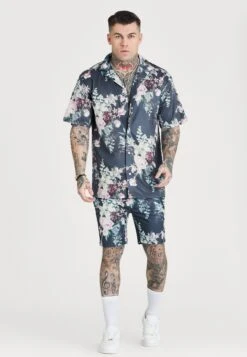 SikSilk Elevate Botanical - Overhemd - Navy -ZALANDO WINKEL 788213909a6943b3b68768c69504f24e
