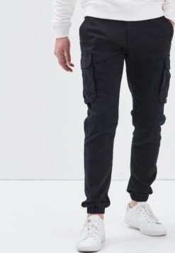 Mit Tunnelzug In Der Taille - Cargobroek - Noir -ZALANDO WINKEL 7cd3c2ecaf4e4c65a4e67eaf4b95280c