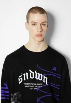 BERSHKA Long Sleeve - Printed - Trui - Black -ZALANDO WINKEL 7f783e4f720d42d6a2ffb6092931fc10