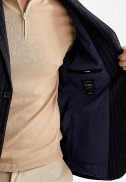 DeFacto Slim Fit- Blazer - Navy -ZALANDO WINKEL 83682b936aa045f6a4451d3be2407973