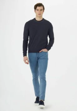 Double Collar - Trui - Blu Scuro -ZALANDO WINKEL 8387d00459cd4dd69607ac8be338fbdf