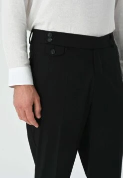 Pleated With Button Detailed - Broek - Black -ZALANDO WINKEL 8680437d30684e4884ae68f0233c428d