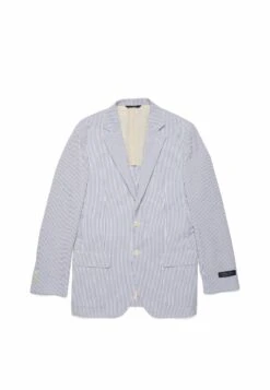 Milano Fit Seersucker - Halflange Jas - Blue -ZALANDO WINKEL 86efb1e6d0bd454491bf40a9f28dab69