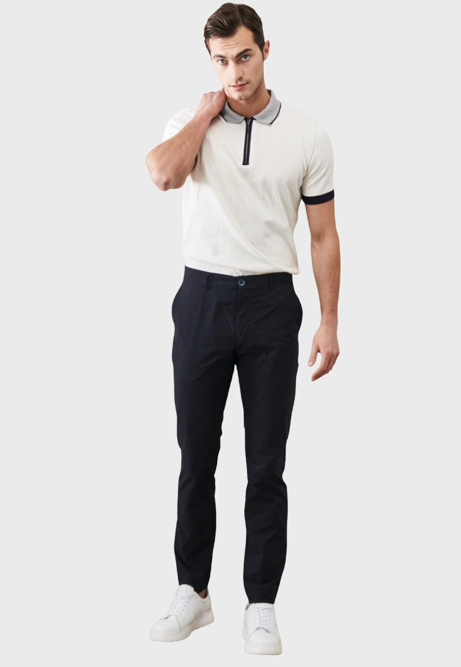 Slim Fit Side Pocket - Broek - Navy Blue 3 Slim Fit Side Pocket - Broek - Navy Blue