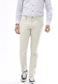 Textured Five Pocket Slim Fit - Broek - Beige Claro
