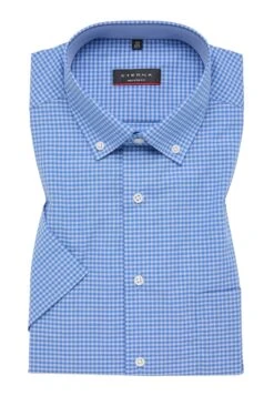 Eterna Kariertes Kurzarm Modern Fit - Overhemd - Denim -ZALANDO WINKEL 8e4987ba75e6410aac4b24dfe6dace61