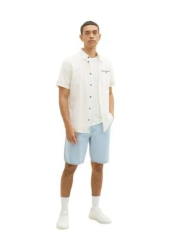 Tom Tailor Kurzarm Mit Brusttasche - Overhemd - Off White
