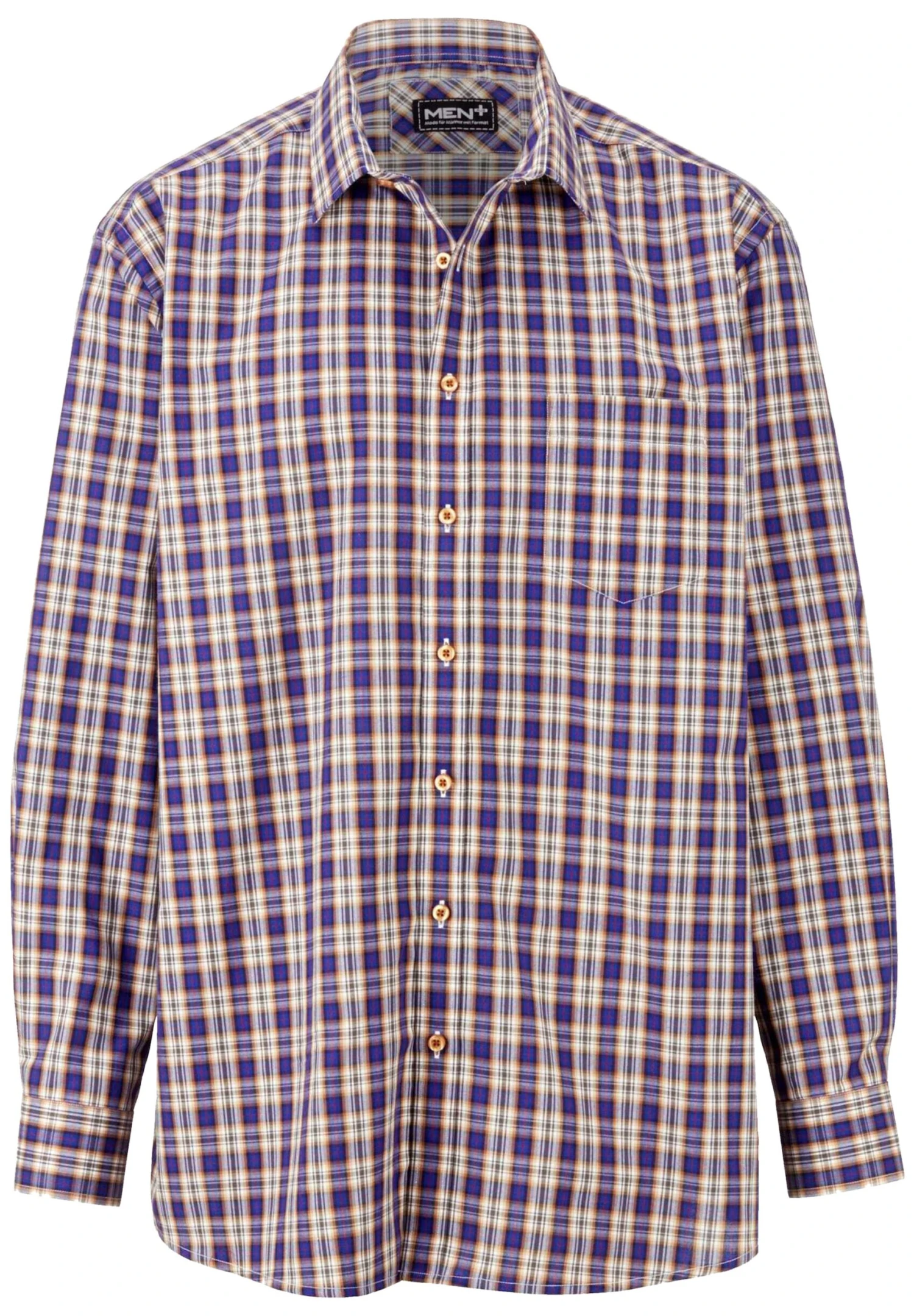 Overhemd - Blau Beige Weiß Rot 3 Overhemd - Blau Beige Weiß Rot