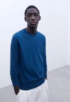 ADOLFO DOMINGUEZ Crew Neck - Trui - Petroleum