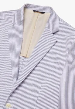 Milano Fit Seersucker - Halflange Jas - Blue -ZALANDO WINKEL 95814fb390c4404fb16c01c4e5d215dd