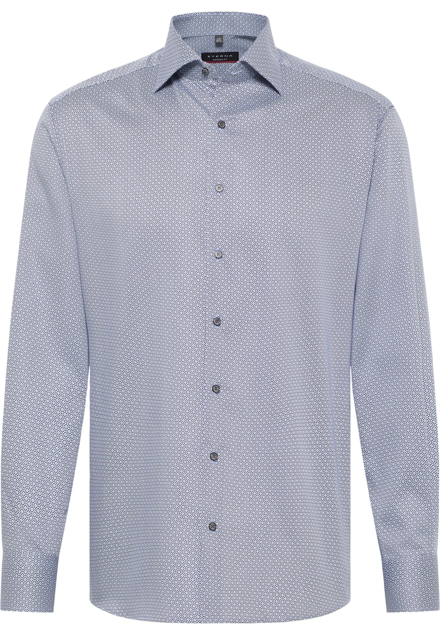 Eterna Print- Modern Fit - Overhemd - Blau Hellblau 6 Eterna Print- Modern Fit - Overhemd - Blau Hellblau - Afbeelding 4